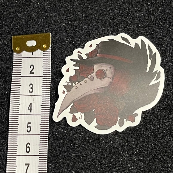 ♥️Bundle & Save♥️ Plague Doctor Sticker with Roses - Picture 2 of 2